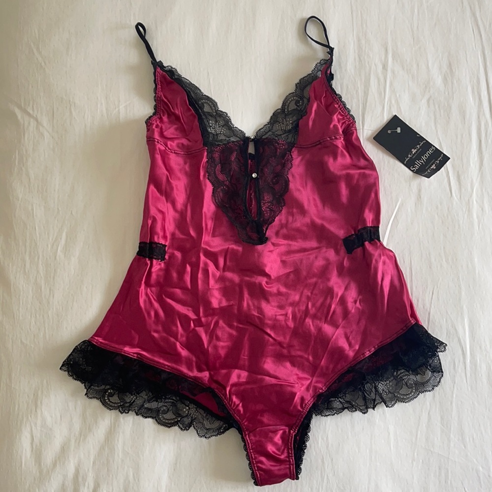 Sally Jones Lingerie Giselle Fuchsia Silk Teddy